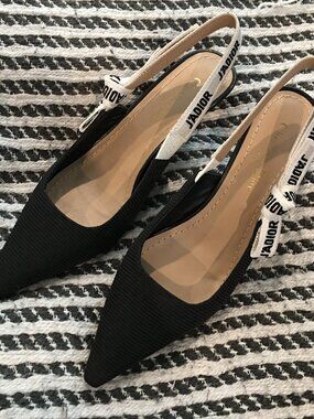 Dior J'Adior Black Slingback Pumps